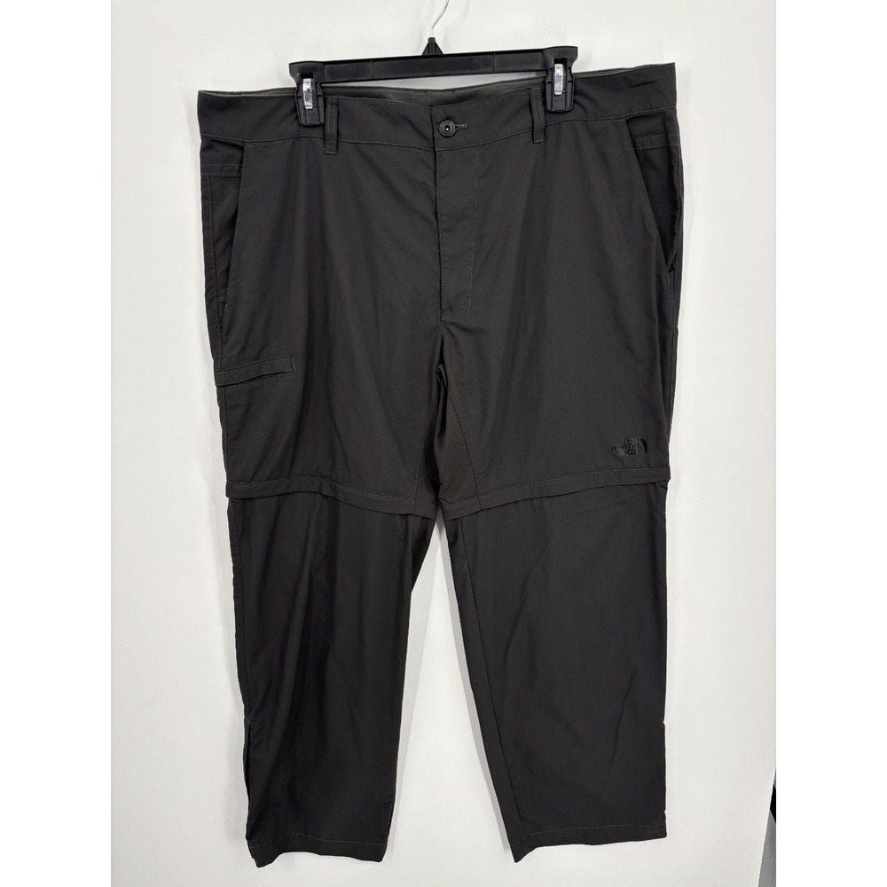 North Face Convertible Cargo Hiking Pants Men's Black Paramount 40x30, Short